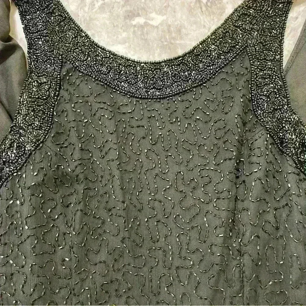 Laurence Kazar New York Womans Dress Vintage Sparkle Holiday 100% Silk Blk Sz PS - Picture 8 of 10